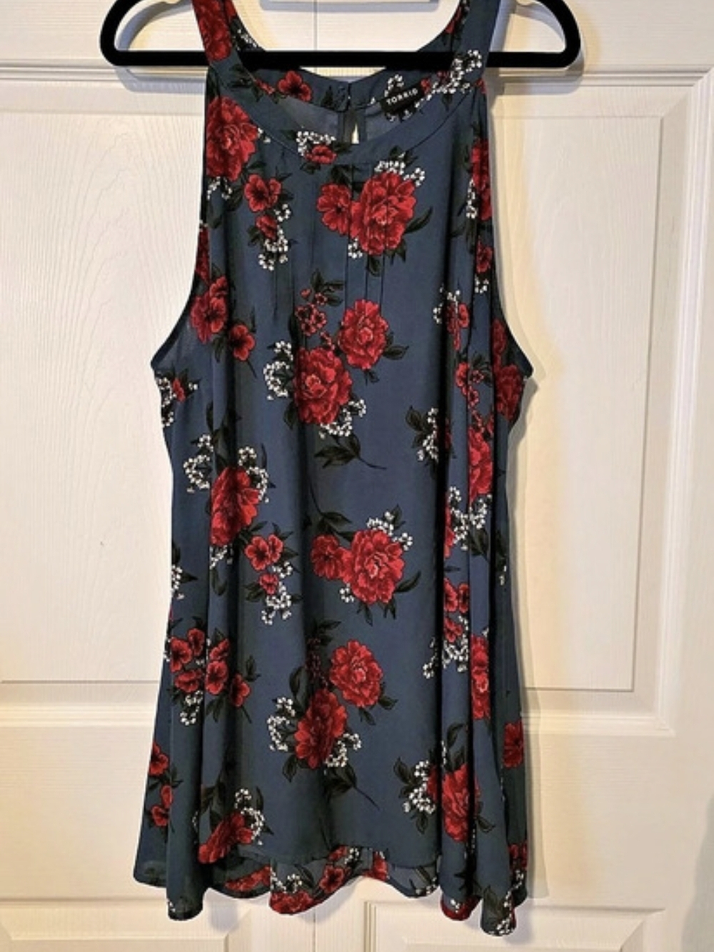 Torrid Floral Sleeveless Top Blue & Red Size 3